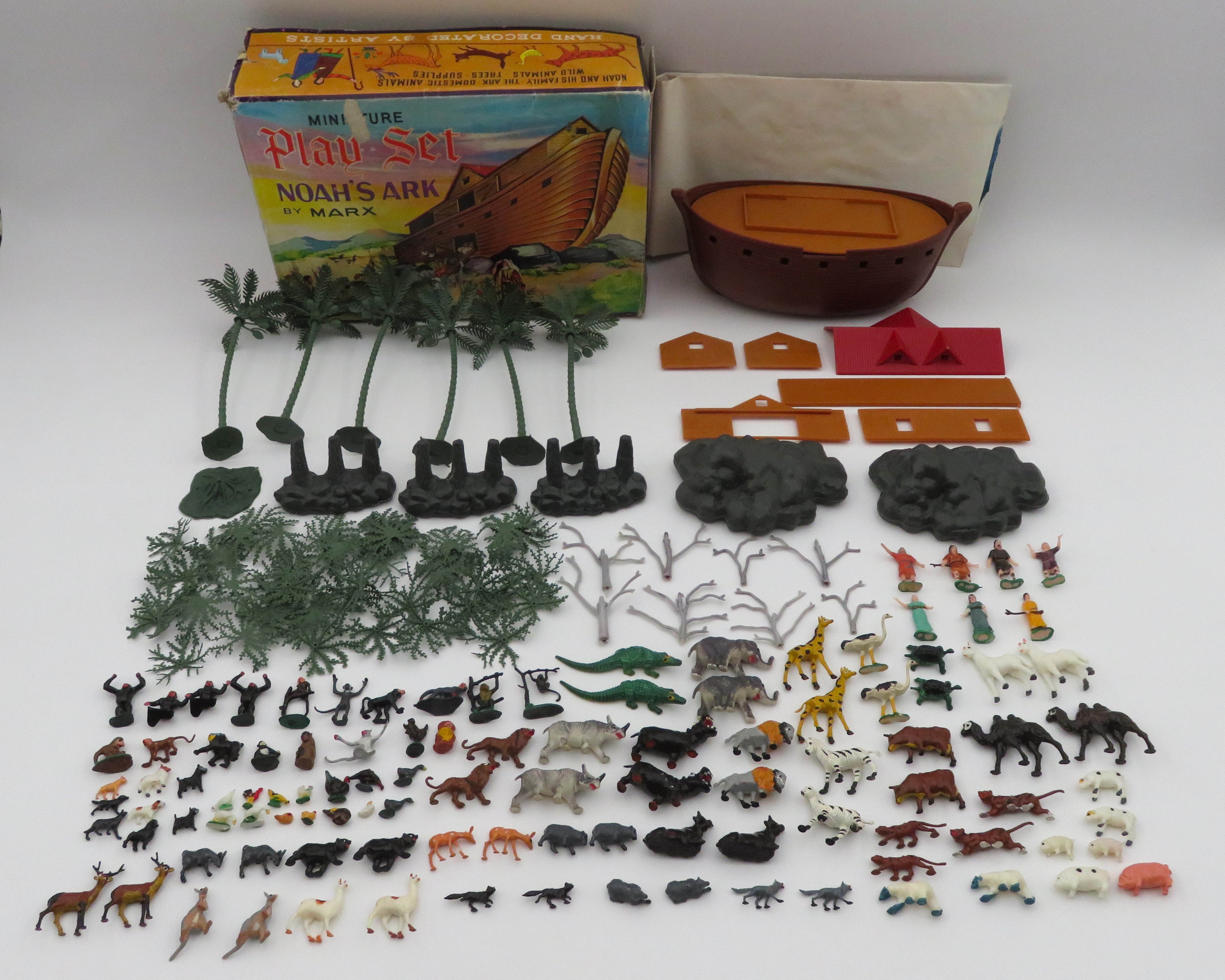 VINTAGE Noah's Ark Miniature Playset - Louis Marx & Co./Marx Toys (1965) Collectible